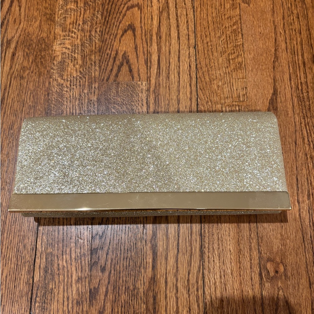 Nina Gold Glitter Clutch